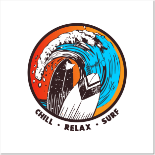 Summer Surf Chill Relax Posters and Art